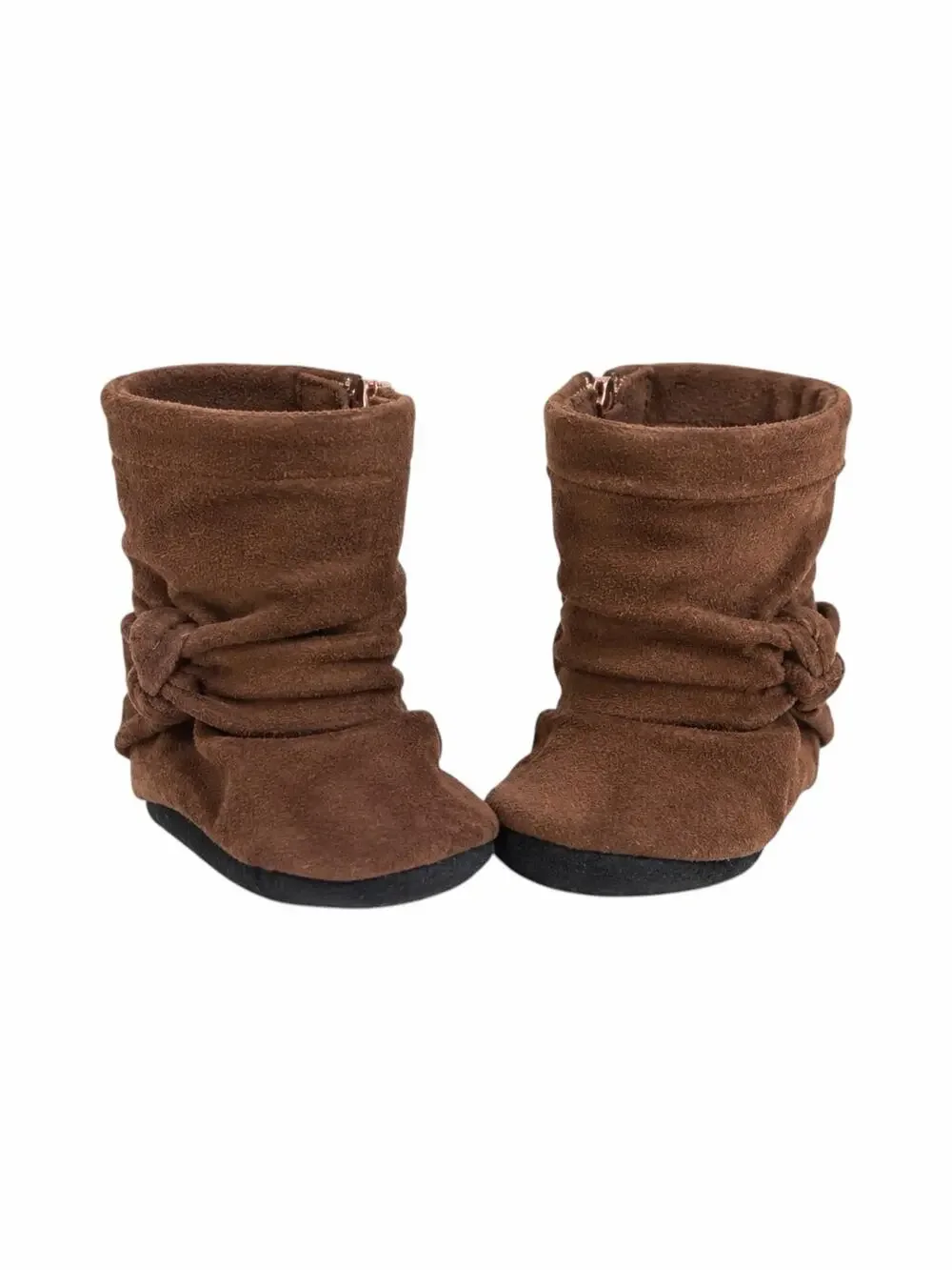 Gracious May Brown Suede Knot Bow Soft Sole Baby Boots 18-24 Months
